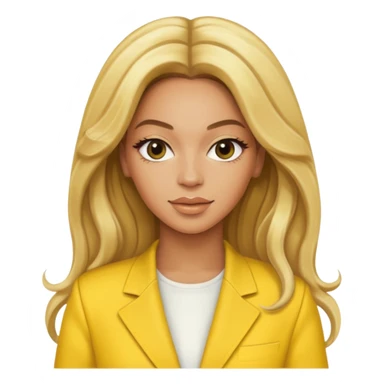 Beyonce, blonde long hair, yellow outfit sticker