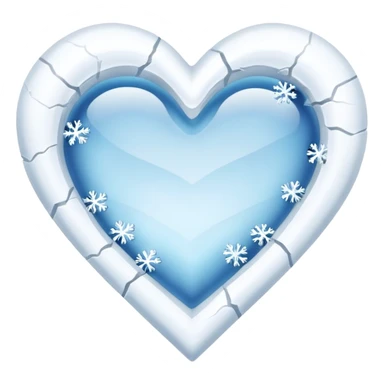 snow heart freezing sticker