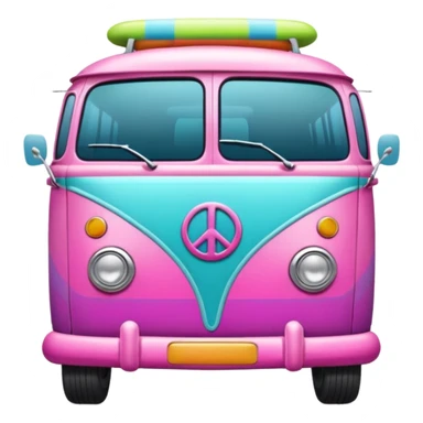 pink hippie van sticker