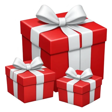 red gift boxes with white bows sticker