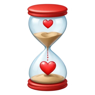 hourglass with a heart inside sticker