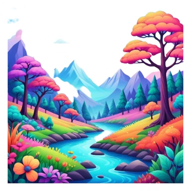 Trippy nature sticker