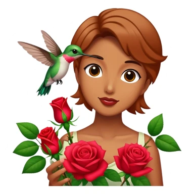 Presenting roses to my hummingbird  sticker