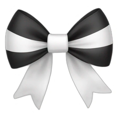 white bow black and white stick sticker
