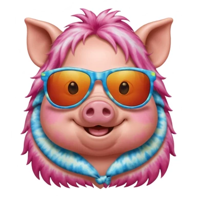 hippie pig sticker