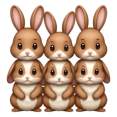 family of baby bunnies in line sticker