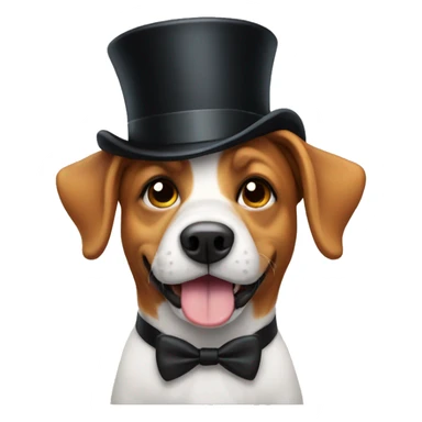 Dog with top hat  sticker