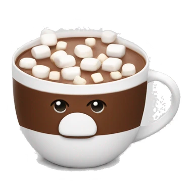 hot chocolate in a white mug with marshmallows on top sticker