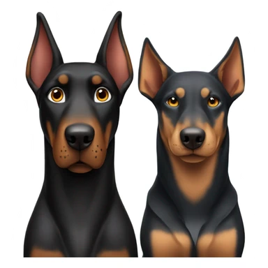 one doberman AND one wolf  sticker