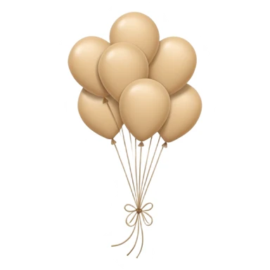 Beige balloon bunch with string sticker