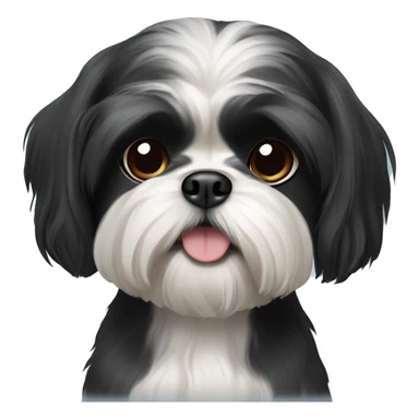 Black shih tzu dog  sticker