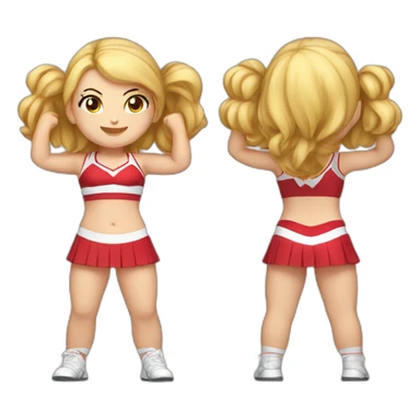 Caucasian curvy cheerleader back and front views sticker