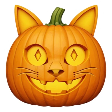a pumpkin carved as a cat sticker