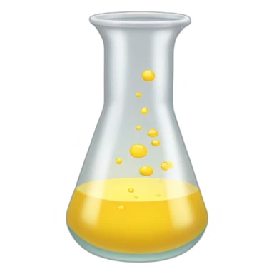 beaker with faint yellow fluid without face sticker