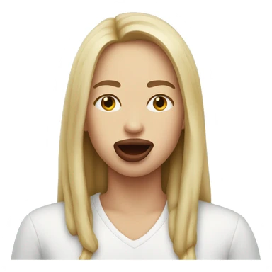 Person biting lip sticker