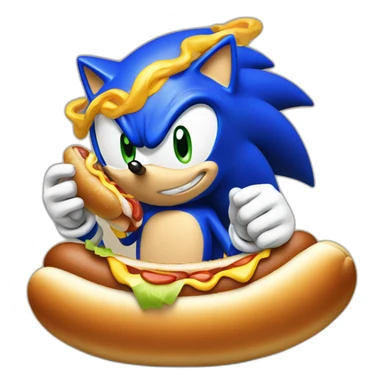Sonic eating a hot dog sticker