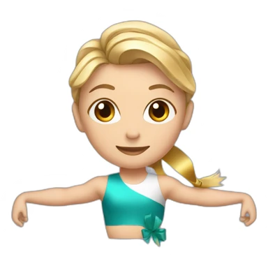 Gymnast and ribbon sticker