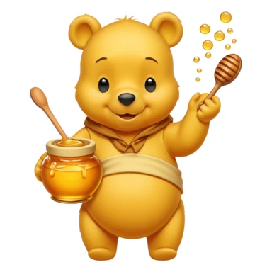 winnie the poo with honey pot sticker