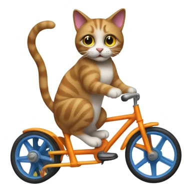 Cat riding a tricycle ￼ sticker