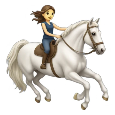 fille cheval saut sticker