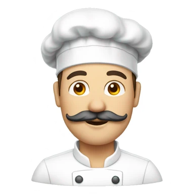 white chef with brown mustache sticker