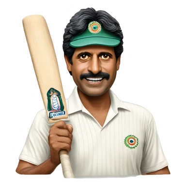 indian cricket captain kapil dev sticker