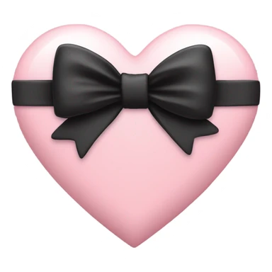 pastel pink heart with black bow sticker