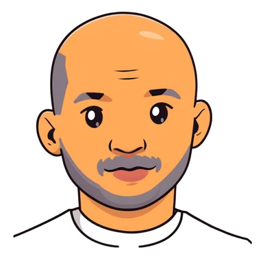 bald black man bald head gray chin hair sticker