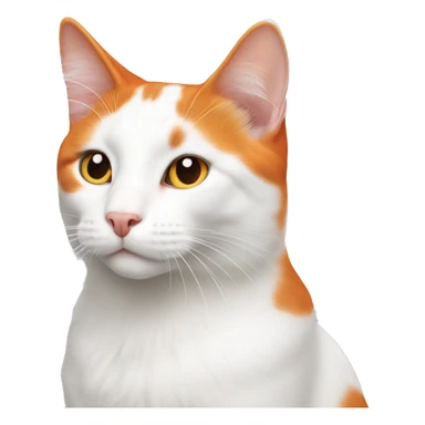 white and orange turkish van cat sticker