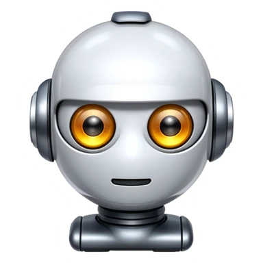 create a glossy, metallic "G"-shaped bot with small glowing eyes. The emoji will have a futuristic, robotic feel while keeping the smooth, rounded structure. ensure it has a transparent background so it can be used flexibly across different platforms. sticker