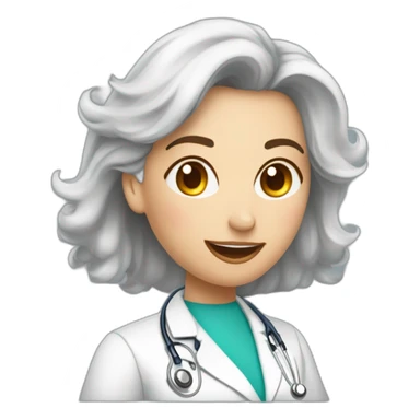 Dessine moi une image humoristique d'un docteur femme en train de faire une piqure à un patient avec une très grosse seringue.  sticker