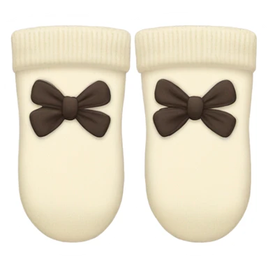 two cream socks with bows  sticker