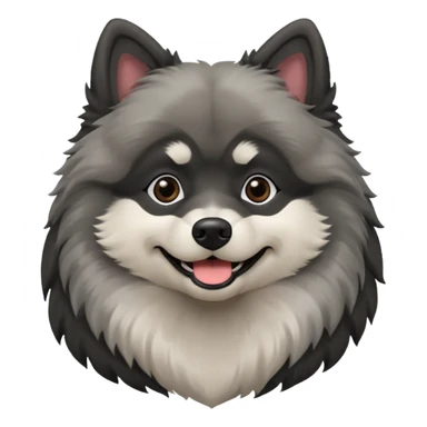 Keeshond with white and black sticker