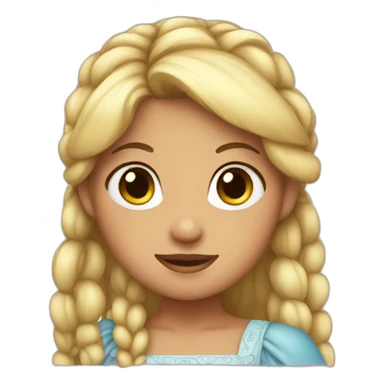 princess with pigtails sticker