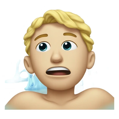 Crying with squiggle and pool of water sticker