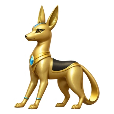 Golden Sparkly Shiny glittery Gold Anubis-Umbreon-Lucario-Zeraora-fusion Statue sticker