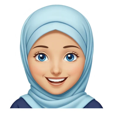 Turkish beautiful finish Konya girl blue eyes with hijab and islamic dress she’s Face with Tears of Joy laughing  sticker