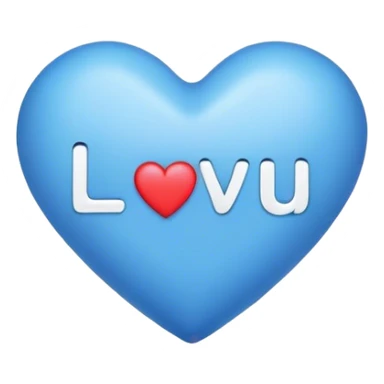 Blue heart either the words I Love You Ry sticker