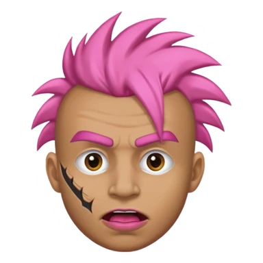 guy with pink mohawk who has his mouth stitched shut sticker