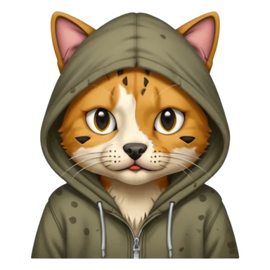 homeless dog cat with torn hoodie


 sticker