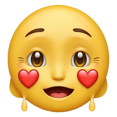 An emoji crying with heart eyes sticker
