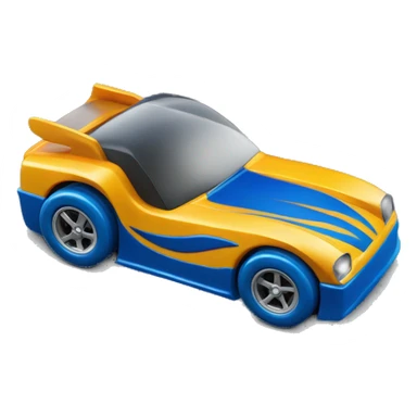 Hot wheel vintage car in motion, dark blue  sticker