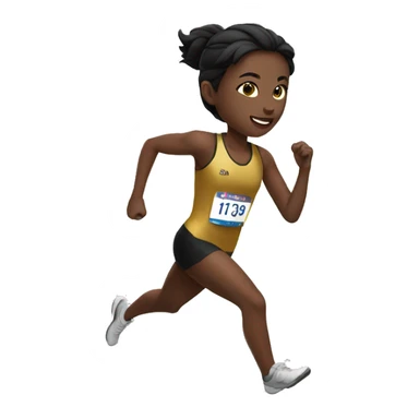 Girl runner wearing gold and black uniform  sticker