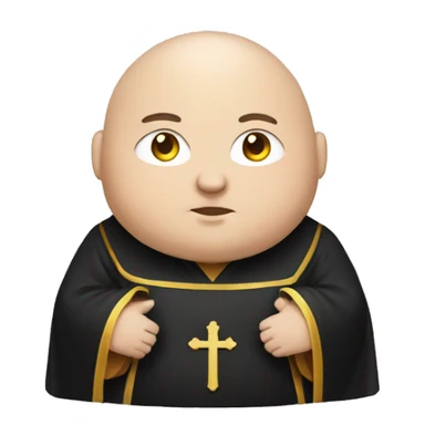 fat catholic monk in black and white robe sticker