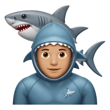 man wearing shark suit sticker