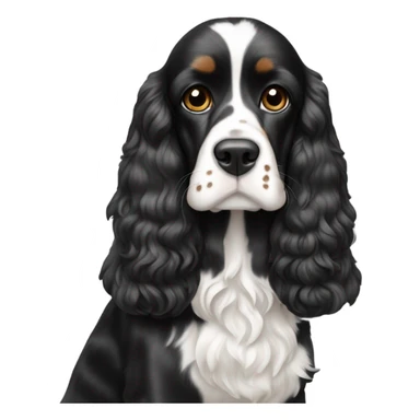 Black and white spotted cocker spaniel sticker