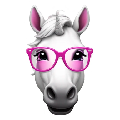 unicorn with pink glasses sticker