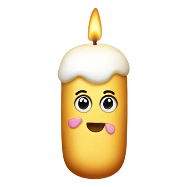 Cream filled Twinkie candle with big eyes ￼ sticker