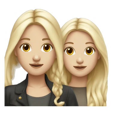 Blonde and brunette bestfriends white  sticker
