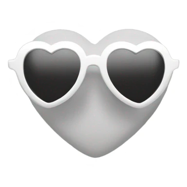 White heart shaped sunglasses sticker
